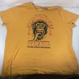 Gas Monkey Garage T-Shirt Blood Sweat & Beers Yellow Men's 3XL 2022 Short Sleeve